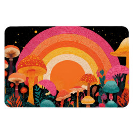 Íman Psychedelic Mushroom Sunset – Retro Fantasy Nature