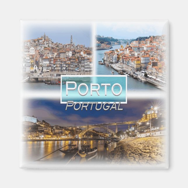 Íman PT0042 Europa, Portugal, Porto, geladeira (Frente)