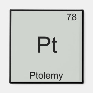 Íman Pt - Ptolomeu - Símbolo de Elemento Químico Engr