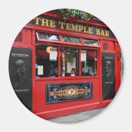 Íman Pub de Bar Red Temple em Dublin com ímã redondo