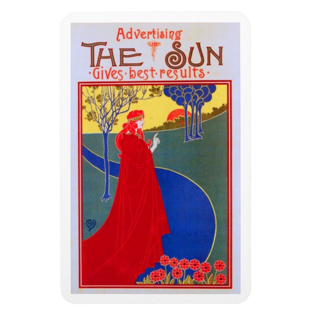 Íman Publicidade no Sol, Poster vintage 1896 (Vertical)