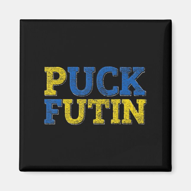 Íman PUCK FUTIN I Stand With Ucrânia (Frente)