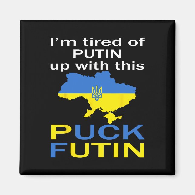 Íman Puck Futin Meme Orgulhoso Do Mapa Da Ucrânia Ucrân (Frente)