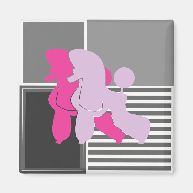 Íman Pudel Paar moderno e abstrato (Frente)