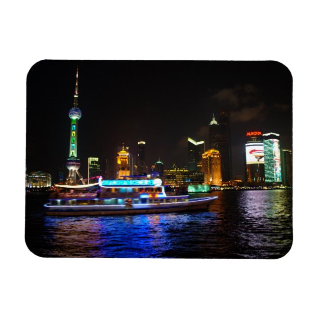 Íman Pudong Night Skyline Magnet (Horizontal)