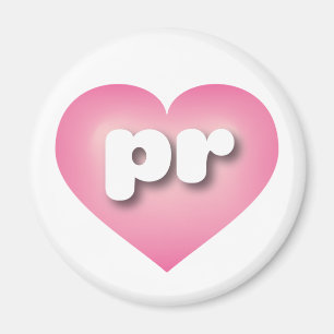 Íman Puerto Rico Pink Fade Heart - Eu adoro PR