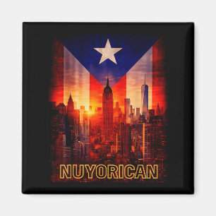 Íman Puerto-riquenho de NY homens mulheres bandeira tai