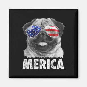 Íman Pug 4 de julho Camisas Merica Men Usa Americana