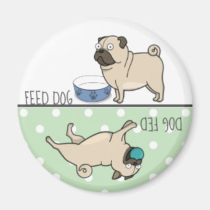 Íman Pug bonito do cão da alimentação/Fed do cão