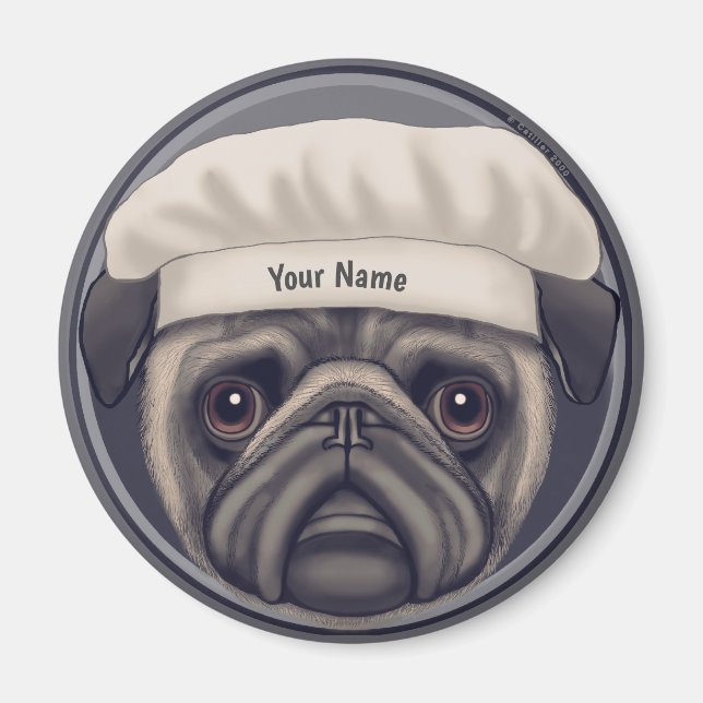 Íman Pug Chef (Frente)