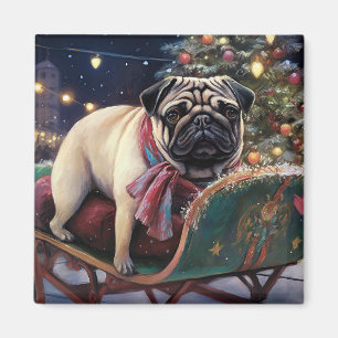 Íman Pug Christmas Fesason Season