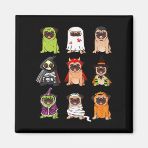 Íman Pug Collection Happy Pugoentre Halloween Spooky Co