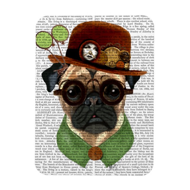 Íman Pug com Steampunk Bowler Hat (Vertical)