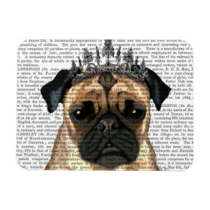 Íman Pug Com Tiara