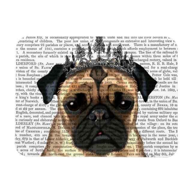 Íman Pug Com Tiara (Horizontal)