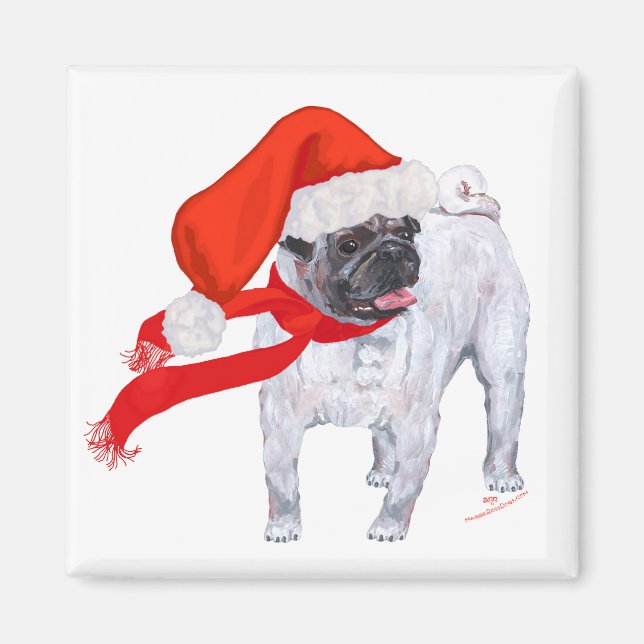 Íman Pug de Natal (Frente)