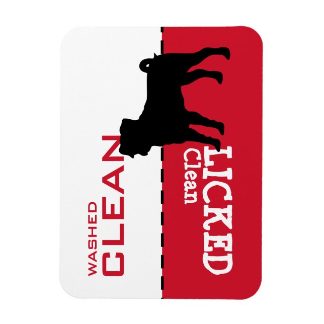 Íman Pug Dishwasher Personalizável Sua Palavra Sinal de (Vertical)