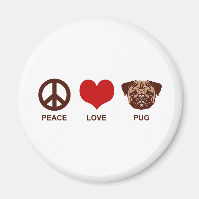 Íman Pug do Amor de Paz (Frente)