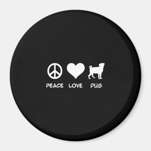 Íman Pug do Amor pela Paz Presente dos Pug Dog Lovers