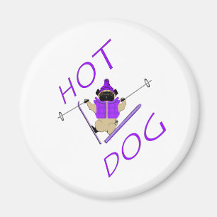 Íman Pug do esqui do Hotdog