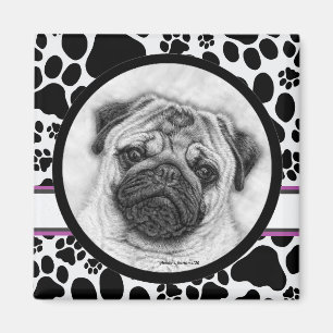 Íman Pug Dog Art de Glenda Harlan