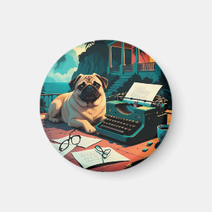 Íman Pug Dog gentleman vintage