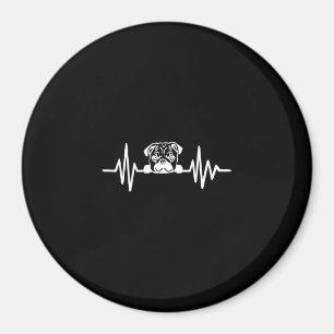 Íman Pug Dog Heartbeat  Rosto de Pug Cute