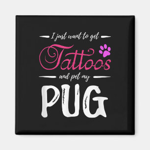 Íman Pug Dog Lover Tattoo Engraçada Cachorro Mãe Dom Id