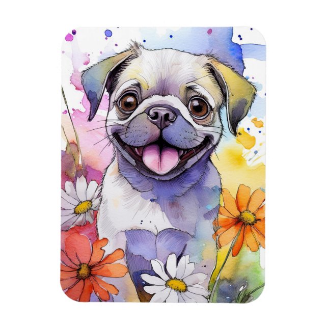 Íman Pug Dog Photo Magnet (Vertical)
