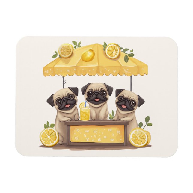 Íman Pug Dogs Lemonade Stand (Horizontal)
