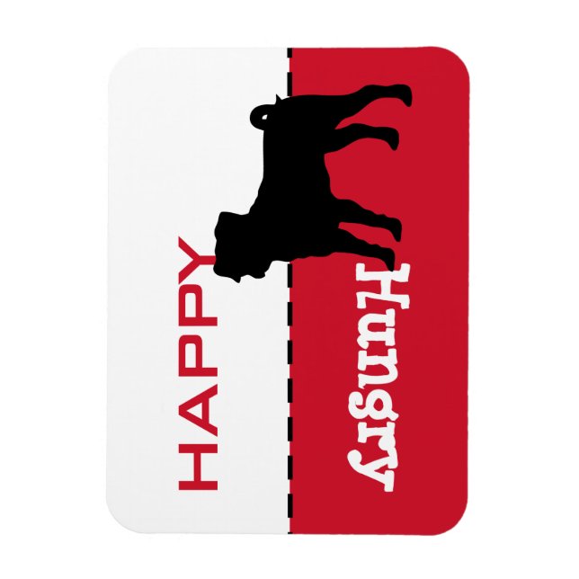 Íman Pug Feed Me Personalizable Your Words Magnet Sign (Vertical)