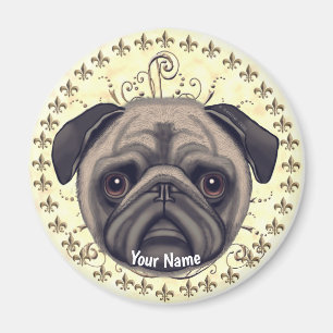 Íman Pug Fleur De Lis