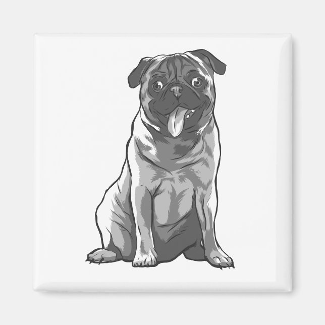 Íman Pug Fofo com Bom Humor (Frente)