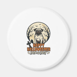 Íman Pug Halloween Doces ou Travessuras Desenho de Grav