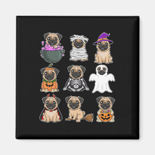 Íman Pug Halloween Figurume Spooky Fantasma Pumpkin Pug