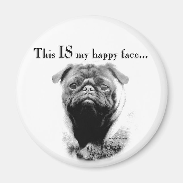 Íman Pug Happy Face (Frente)