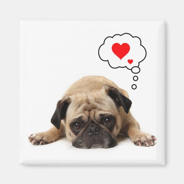 Íman Pug Hearts Magnet (Frente)