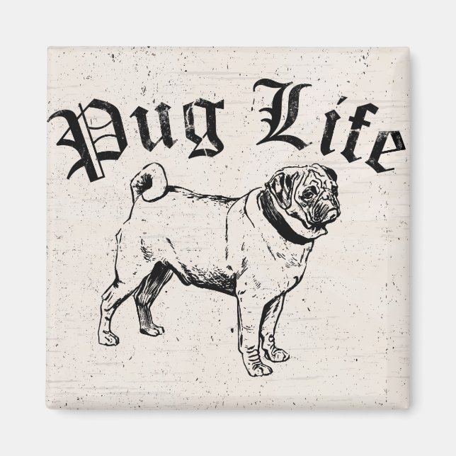 Íman Pug Life Funny Dog Gangster (Frente)
