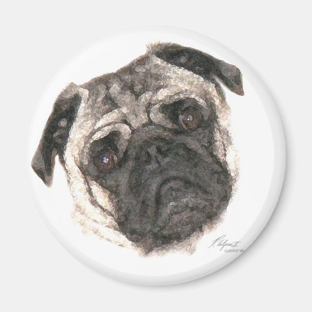 Íman Pug Mug Magnet (Frente)