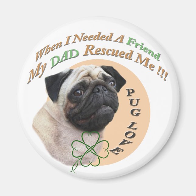 Íman Pug My Pai Me Resgatou (Frente)