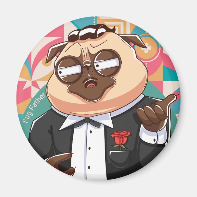 Íman Pug Padre Magnet (Frente)