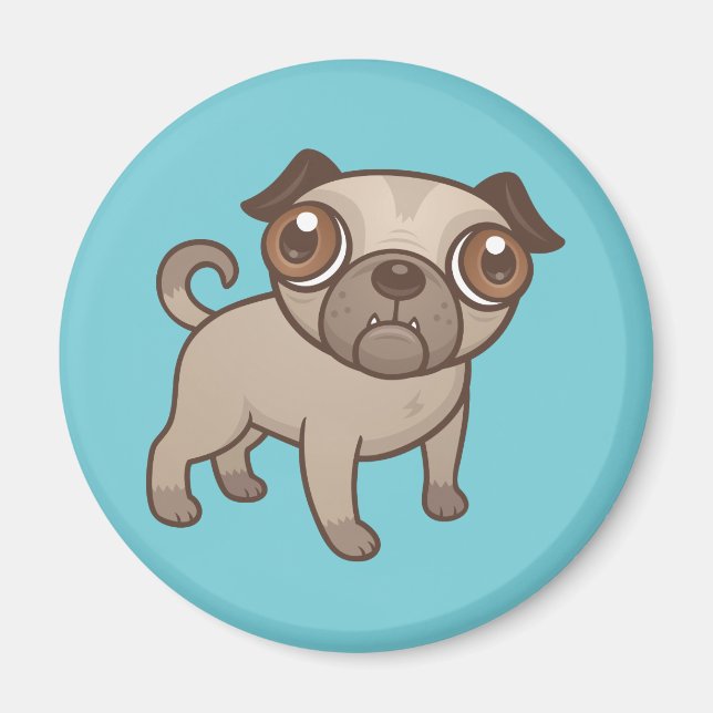 Íman Pug Puppy Cartoon (Frente)