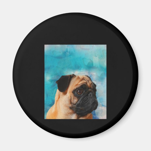 Íman Pug Retrato Cute Pug Face Pug Lover (Frente)