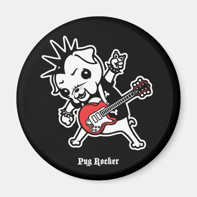 Íman Pug Rocker (Frente)