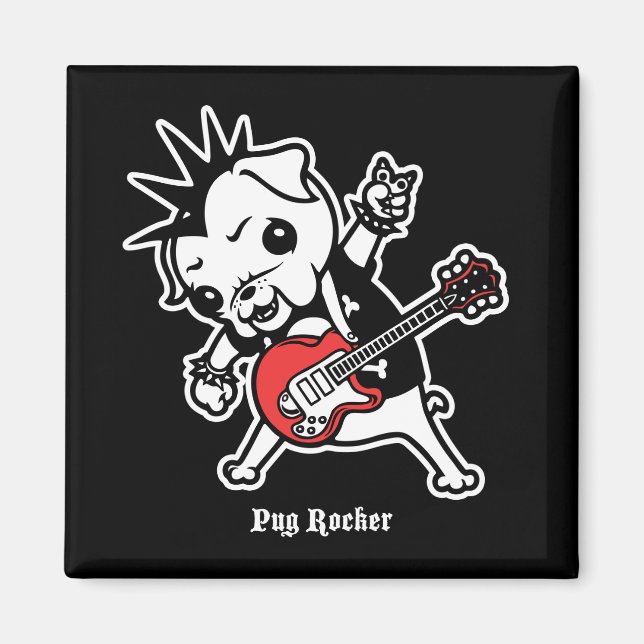 Íman Pug Rocker (Frente)