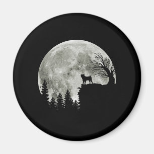Íman Pug Stand On Mountain Spooky Halloween Moon