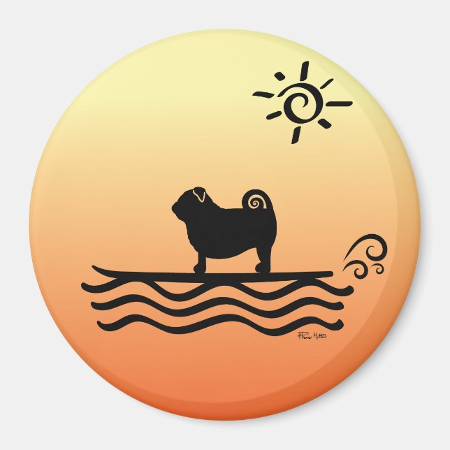 Íman Pug Surf Magnet (Frente)