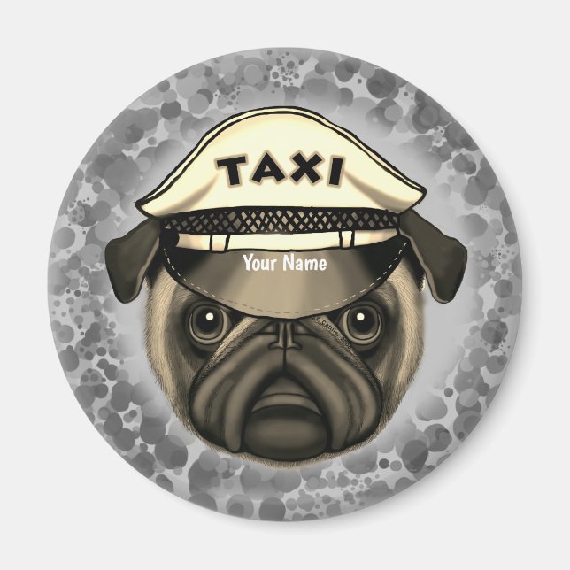 Íman Pug Taxi (Frente)