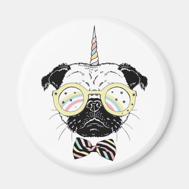 Íman Pug Unicorn | Ser único (Frente)