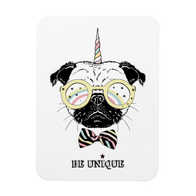 Íman Pug Unicorn | Ser único (Vertical)
